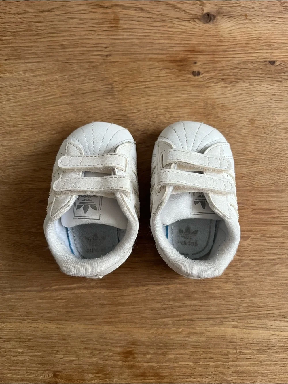 Adidas Kids Baby White Superstar Crib Shoes Velcro Sneakers Infant 1K